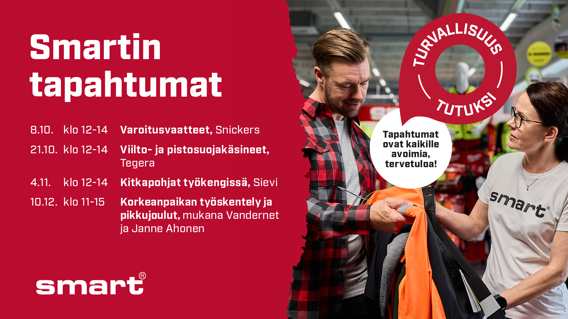 Syksyn tapahtumat myymälässä - Turvallisuus tutuksi - Smart Original Oy